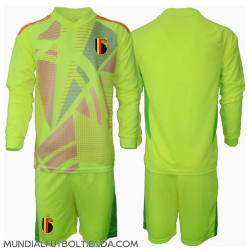 Camiseta Bélgica Portero Segunda Equipación Replica Eurocopa 2024 para niños mangas largas (+ Pantalones cortos)